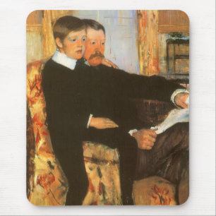 Vintage-Porträt von Vater und Sohn von Mary Cassat Mousepad