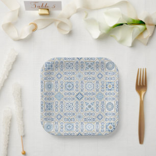 Vintage Portugal Azulejo traditionell Pappteller