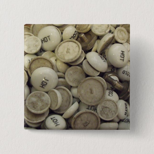 Vintage Porzellanknochen Button (Vorderseite)