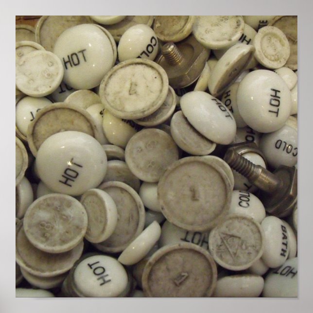 Vintage Porzellanknochen Poster (Vorne)