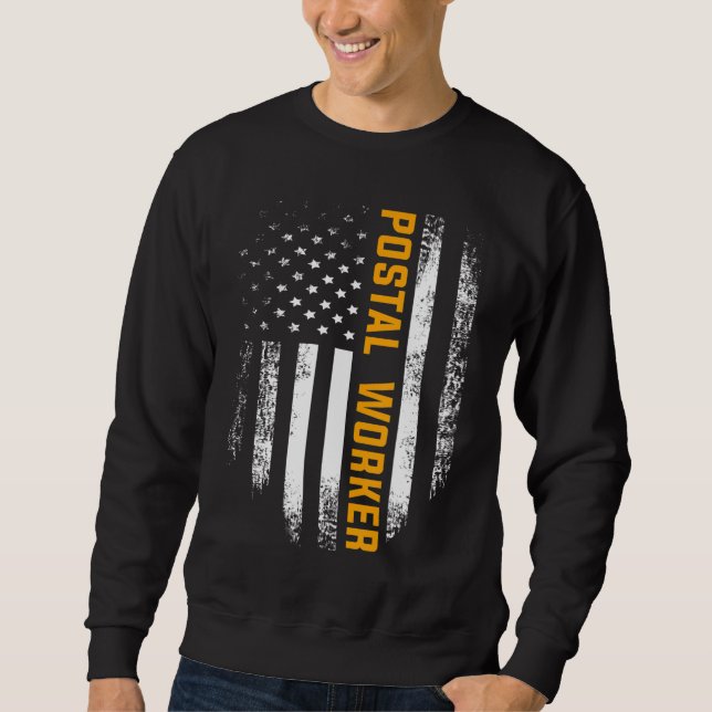 Vintage Postarbeiterflagge US Postal Serv Sweatshirt (Vorderseite)