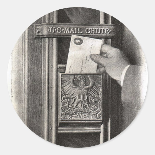 Vintage Postbox Runder Aufkleber (Vorderseite)