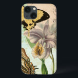 Vintage Postcard with Butterflies and Flowers Case-Mate iPhone Hülle<br><div class="desc">This print of a vintage postcard with lavender flowers and colorful butterflies was created by Vision Studio. A great piece that would amazing on any wall. Order yours today!</div>