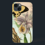 Vintage Postcard with Butterflies and Flowers Case-Mate iPhone Hülle<br><div class="desc">This print of a vintage postcard with lavender flowers and colorful butterflies was created by Vision Studio. A great piece that would amazing on any wall. Order yours today!</div>
