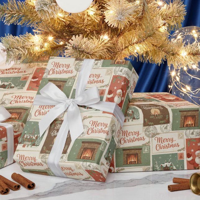 Vintage Postcards & Holiday Greetings Geschenkpapier (Von Creator hochgeladen)