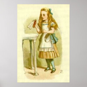 VINTAGE POSTEN - ALICE IM WUNDERLAND GETRÄNKE ME A POSTER