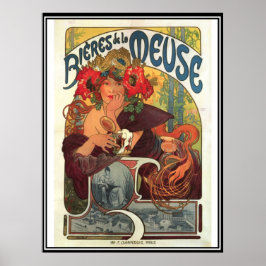Vintage Poster Alphonse Mucha Beer Ad