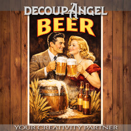 Vintage Poster Beer Celebration Decoupage Seidenpapier