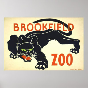 Vintage Poster,Brookfield Zoo Schwarzer Panther WP Poster