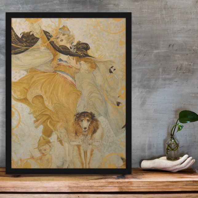 Vintage Poster Collie Hund und Mode Diva (Von Creator hochgeladen)