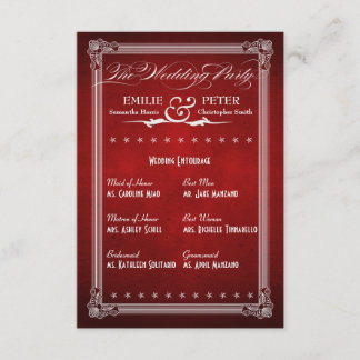 Vintage Poster Deep Red Wedding Party Card Einladung