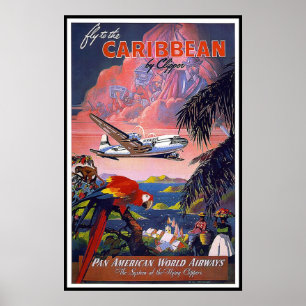 Vintage Poster Druck Karibik