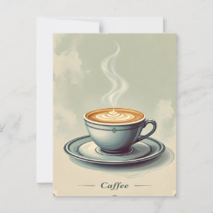 Vintage Poster für das Kaffeehaus Postkarte
