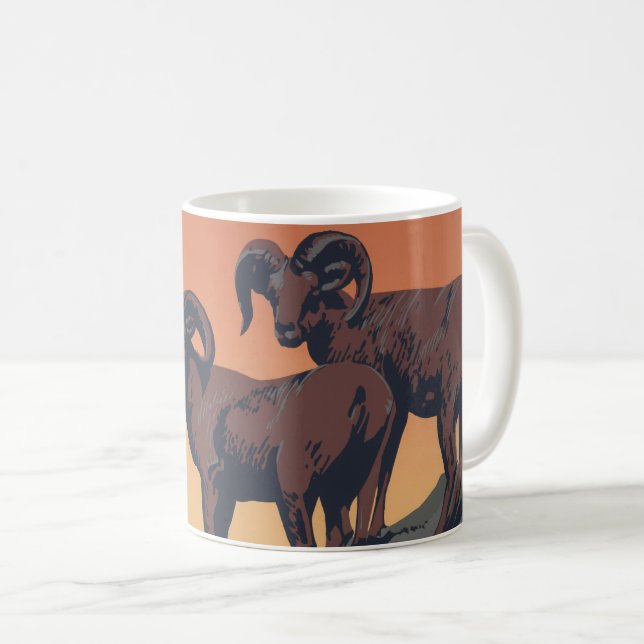 Vintage Poster für Reisen zu Nationalparks Kaffeetasse (VorderseiteRechts)