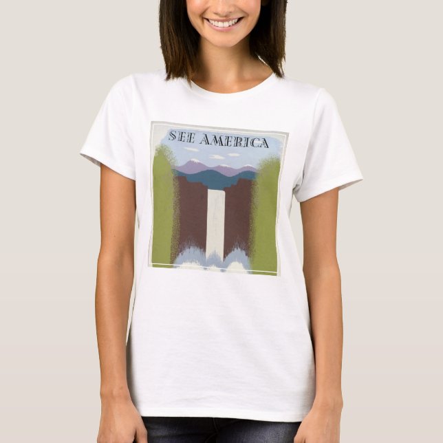 Vintage Poster für Reisen zu Nationalparks. T-Shirt (Vorderseite)