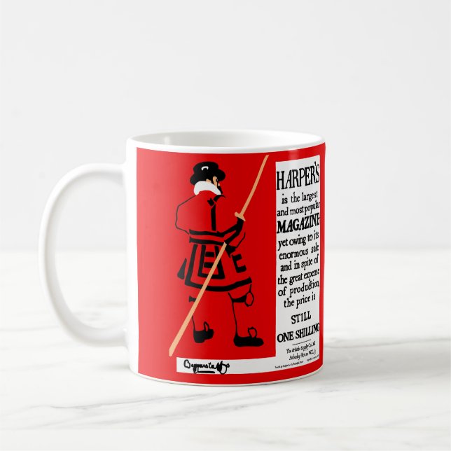 Vintage Poster Harper's Magazine Beefeater Kaffeetasse (Links)