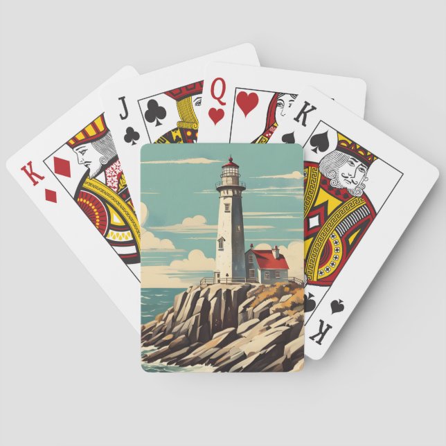 Vintage Poster Lighthouse Spielkarten (Rückseite)