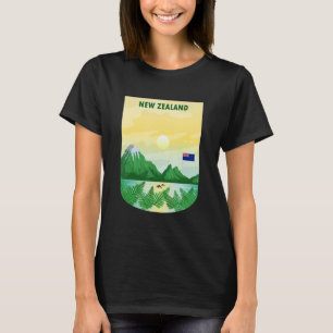 Vintage Poster Neuseeland Landschaft Landschaft Be T-Shirt