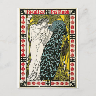 Vintage Poster: Pfau: Frau Postkarte