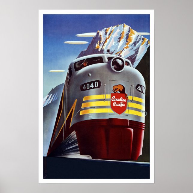Vintage Poster Print Canada Train (Vorne)