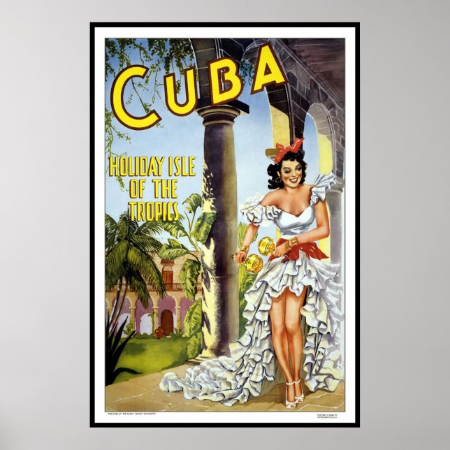 Vintage Poster Print Cuba Holiday (Vorne)
