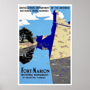 Vintage Poster Print Fort Marion National Park
