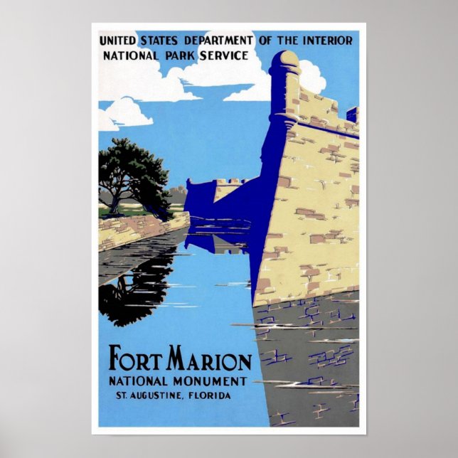 Vintage Poster Print Fort Marion Nationalpark (Vorne)
