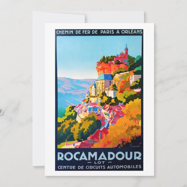 Vintage Poster - Rocamadour Feiertagskarte (Vorderseite)