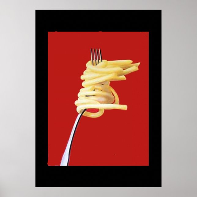 Vintage Poster Spaguetti und Fork Red (Vorne)