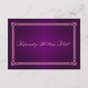 Vintage Poster Style Lila RSVP Cards Karte