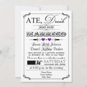 Vintage Poster und Chalkboard Hochzeitseinladung 6 Einladung