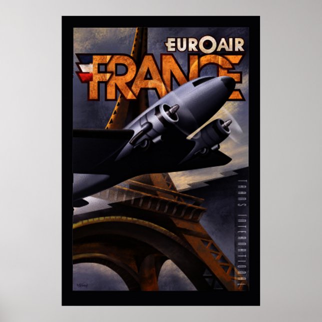 Vintage Poster von Euroair-Frankreich (Vorne)