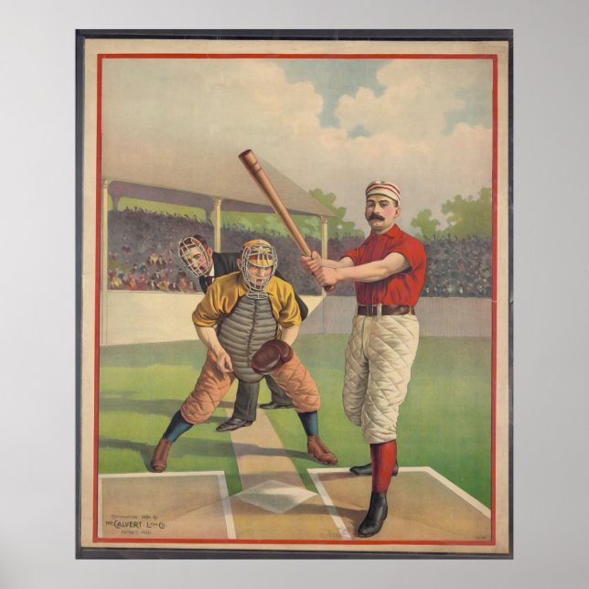 Vintage Posters, American Baseball 1895 Poster (Vorne)