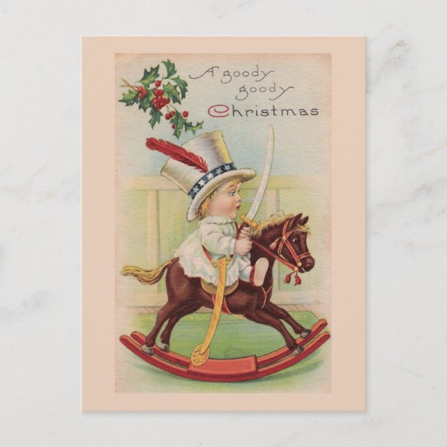 Vintage Postkarte "A Goody, goody Christmas" (Vorderseite)