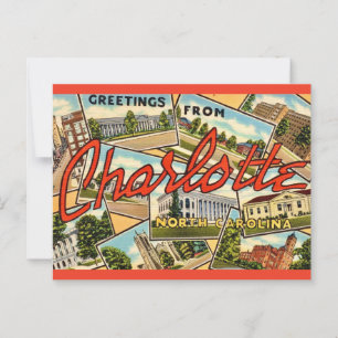 Vintage-Postkarte aus Charlotte, NC Postkarte