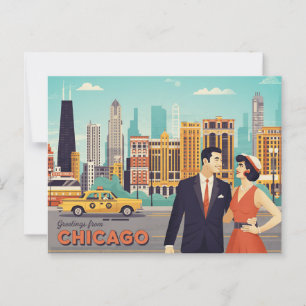 Vintage Postkarte Chicago