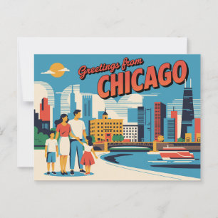 Vintage Postkarte Chicago   Grüße aus Chicago