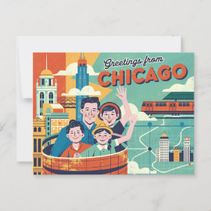 Vintage Postkarte Chicago   Grüße aus Chicago