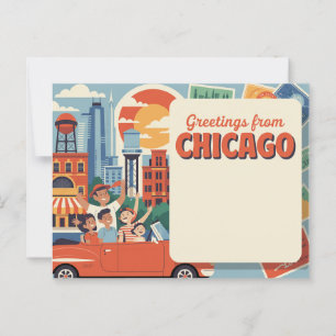 Vintage Postkarte Chicago   Grüße aus Chicago