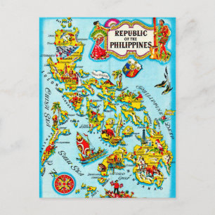 Vintage-Postkarte der Republik der Philippinen Postkarte