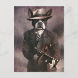 Vintage Postkarte des Gangster Boston Terrier aus