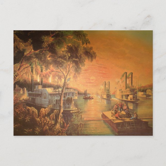 Vintage Postkarte des Mississippi (Vorderseite)