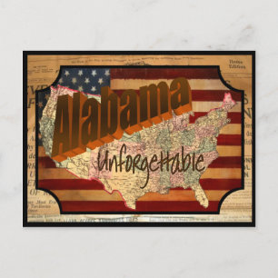 Vintage-Postkarte des Staates Alabama Postkarte