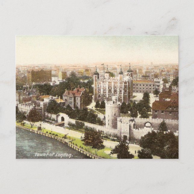 Vintage Postkarte des Tower of London (Vorderseite)