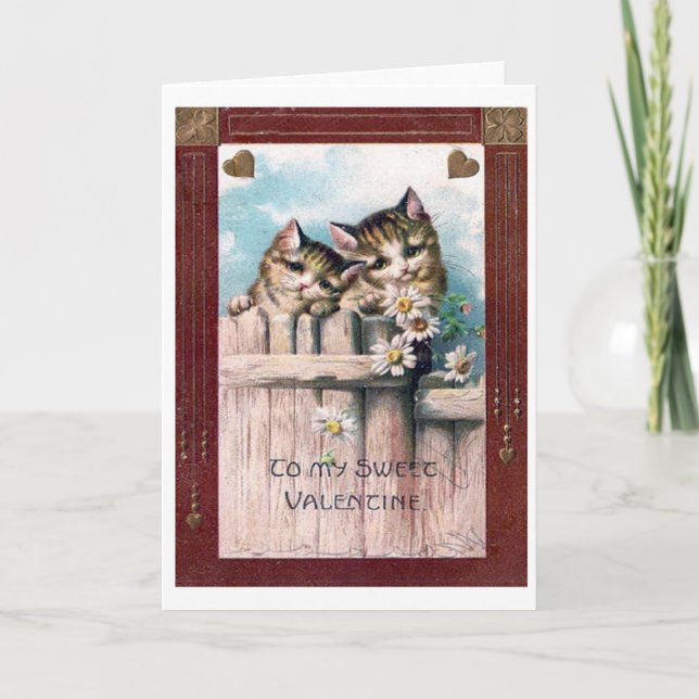 Vintage Postkarte des Valentines Tages, altmodisch (Vorderseite)