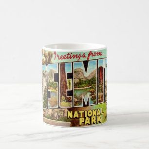 Vintage-Postkarte des Yosemite-Nationalparks Kaffeetasse
