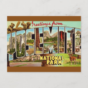 Vintage-Postkarte des Yosemite-Nationalparks Postkarte