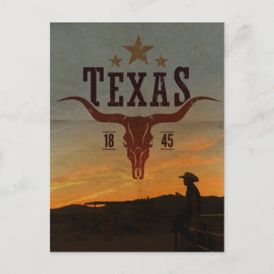 Vintage-Postkarte eines texanischen Cowboys Postkarte