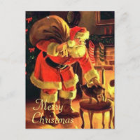 Vintage Postkarte für den Weihnachtsmann