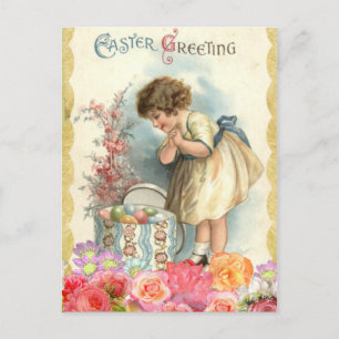Vintage Postkarte für kleine Mädchen